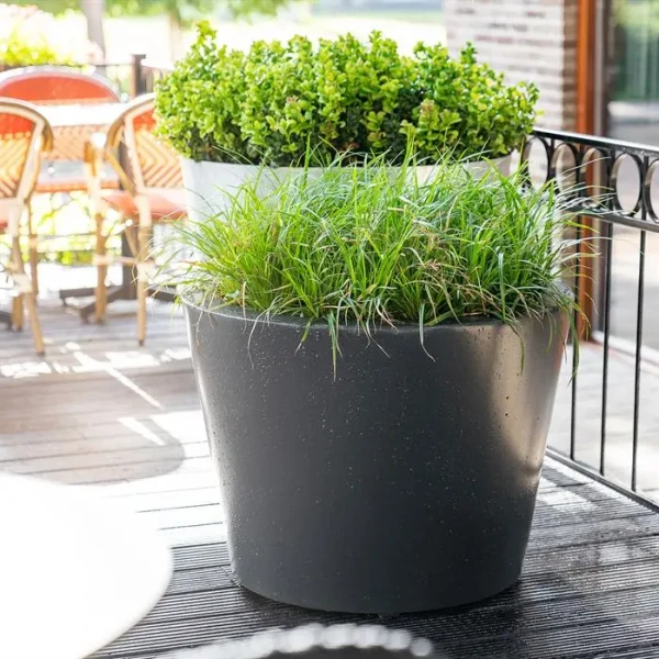 Plantenbak Conic met bodem aluminium Ø120x80 cm