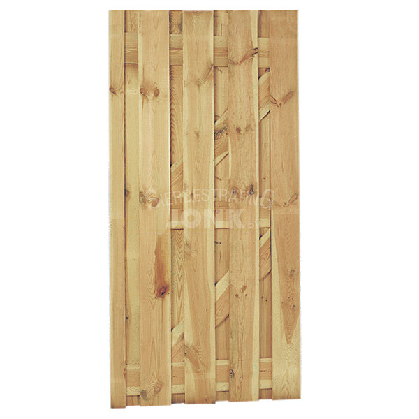 <p><strong>Grenen tuindeuren</strong></p><p>De plankendeuren van Jonk zijn verkrijgbaar met houten en stalen frame. De schermen zijn door middel van een vacuüm- en drukmethode geïmpregneerd waardoor het landuriger beschermd is tegen schimmel en houtrot. De deuren met houten frame bestaan uit planken van 15mm dikte en degenen met stalen frame hebben een houtdikte van 15mm.</p><p>*Exclusief hang en sluitwerk</p>