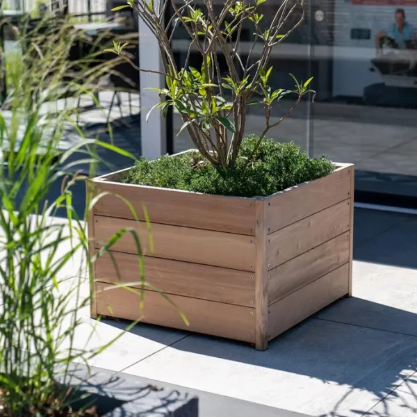 Plantenbak Carrez met bodem hardhout 100x40x43,5 cm