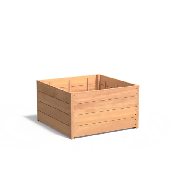 Plantenbak Carrez met bodem hardhout 100x100x57,4 cm