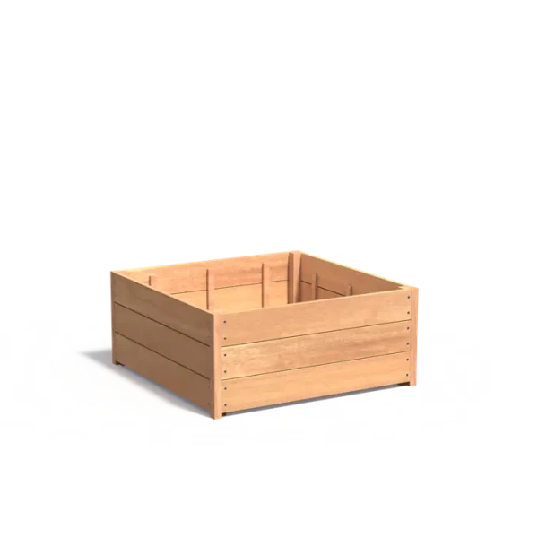 Plantenbak Carrez met bodem hardhout 100x100x43,5 cm
