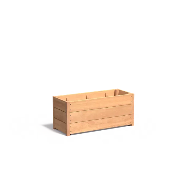 Plantenbak Carrez met bodem hardhout 100x40x43,5 cm