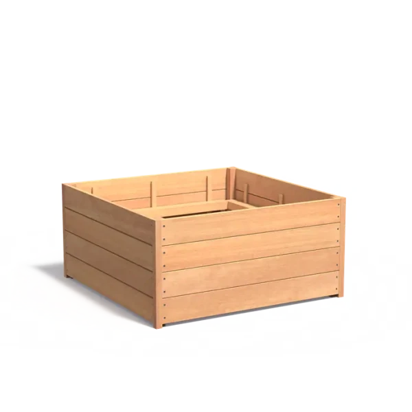 Plantenbak Carrez met bodem hardhout 120x120x57,4 cm