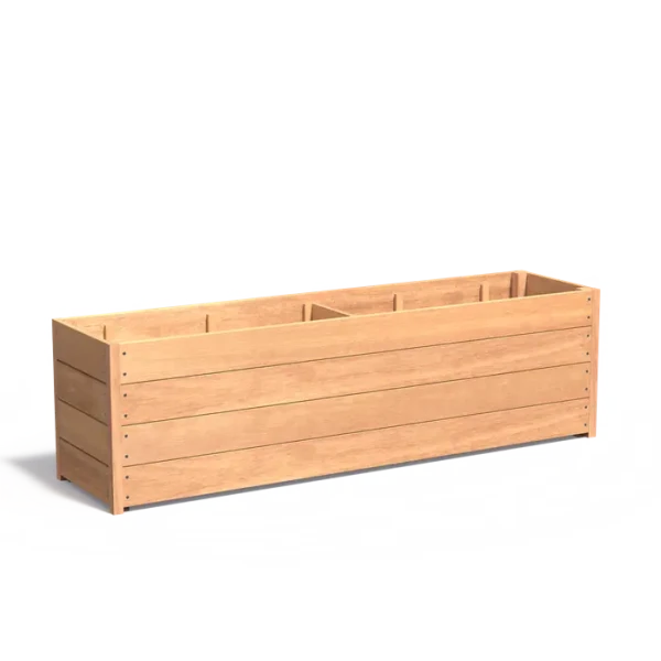 Plantenbak Carrez met bodem hardhout 200x50x57,4 cm