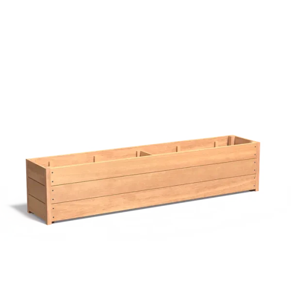 Plantenbak Carrez met bodem hardhout 200x40x43,5 cm
