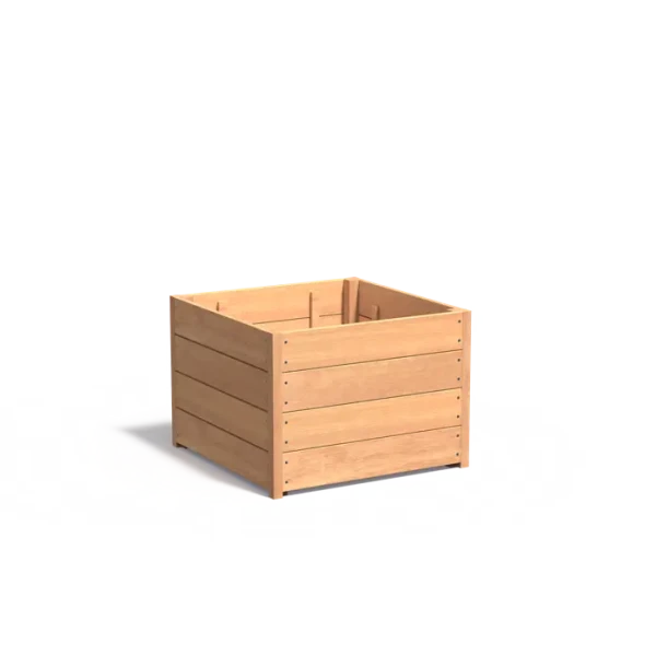 Plantenbak Carrez met bodem hardhout 80x80x57,4 cm
