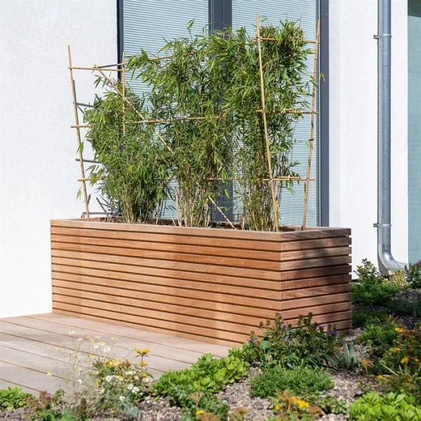 Plantenbak Malaga Rhombus hardhout 200x50x60,8 cm