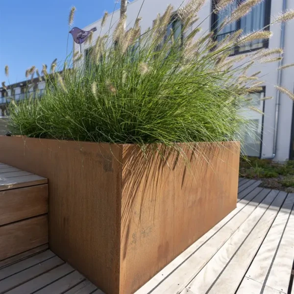 Plantenbak Carrez met bodem cortenstaal 80x40x40 cm