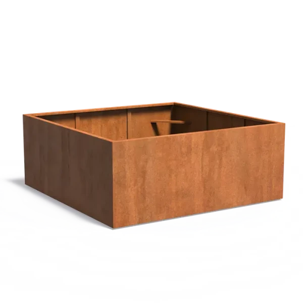 Plantenbak Carrez met bodem cortenstaal 200x200x80 cm