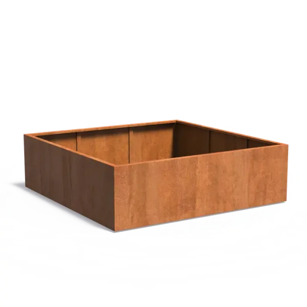 Plantenbak Carrez met bodem cortenstaal 200x200x60 cm