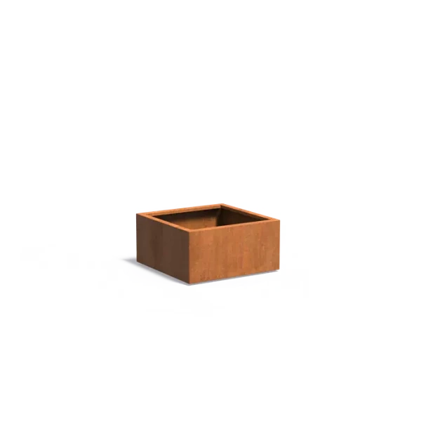 Plantenbak Carrez met bodem cortenstaal 80x80x40 cm