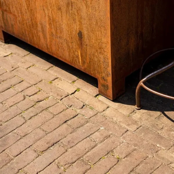 Plantenbak Carrez met poten cortenstaal 80x80x80 cm