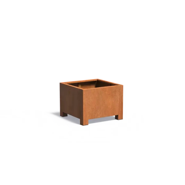 Plantenbak Carrez met poten cortenstaal 80x80x60 cm