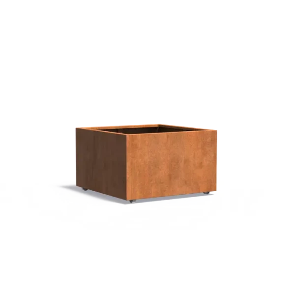 Plantenbak Carrez met wielen cortenstaal 100x100x60 cm