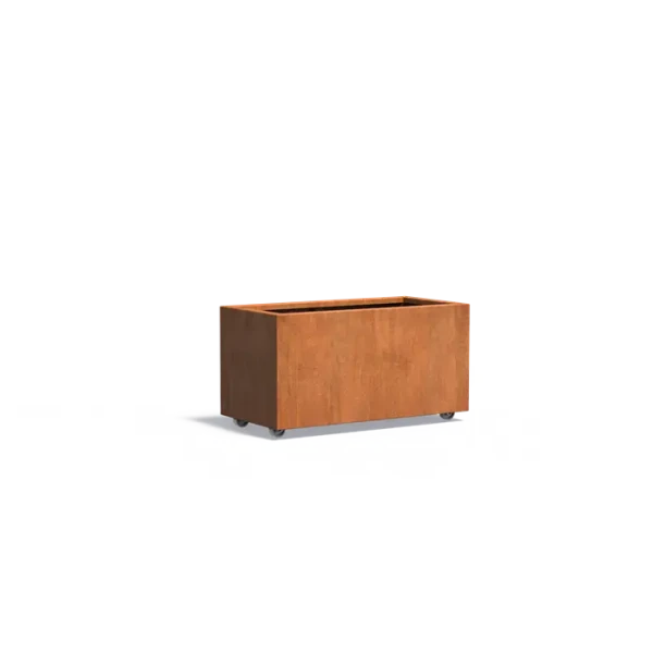 Plantenbak Carrez met wielen cortenstaal 100x50x50 cm