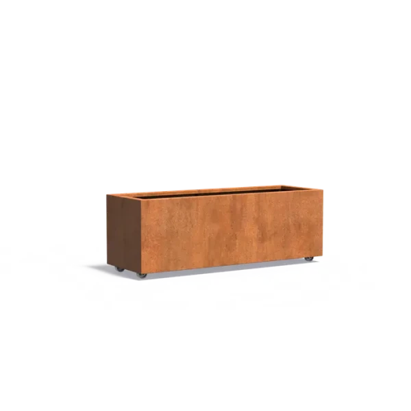 Plantenbak Carrez met wielen cortenstaal 150x50x50 cm