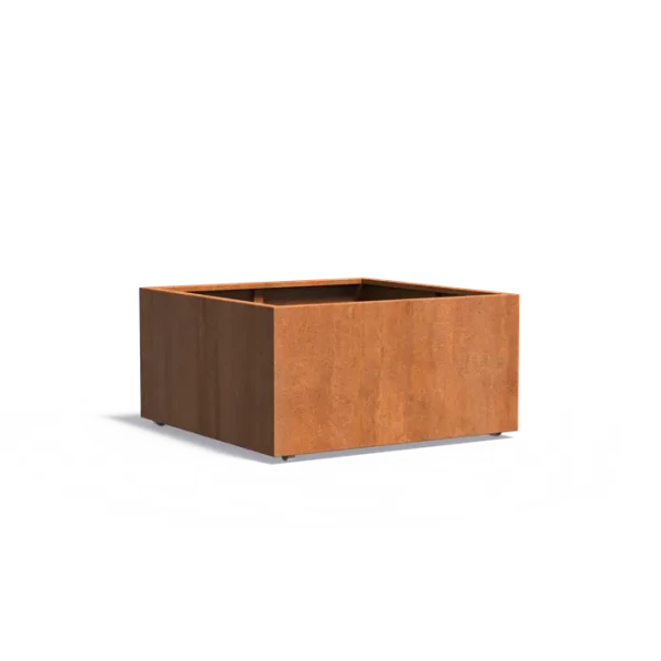 Plantenbak Carrez met wielen cortenstaal 120x120x60 cm