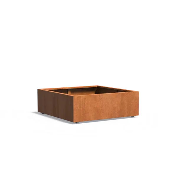Plantenbak Carrez met wielen cortenstaal 120x120x40 cm