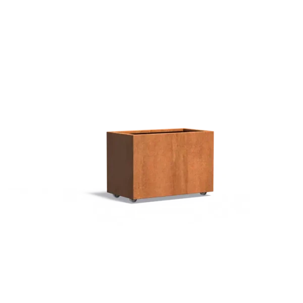 Plantenbak Carrez met wielen cortenstaal 90x50x60 cm