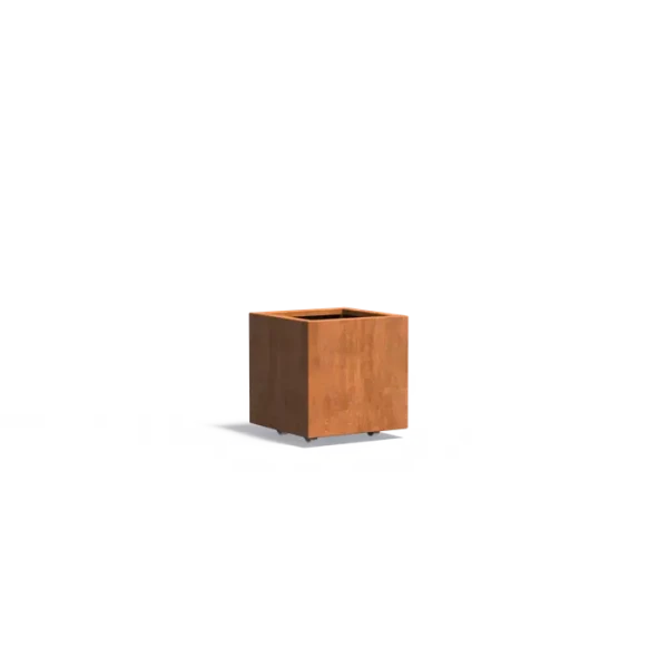 Plantenbak Carrez met wielen cortenstaal 50x50x50 cm