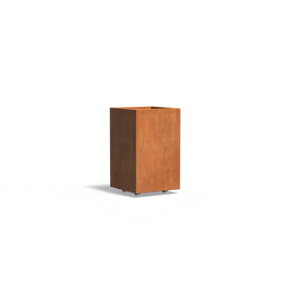 Plantenbak Carrez met wielen cortenstaal 50x50x80 cm