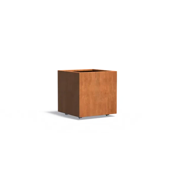 Plantenbak Carrez met wielen cortenstaal 70x70x70 cm