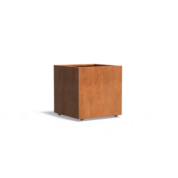Plantenbak Carrez met wielen cortenstaal 80x80x80 cm