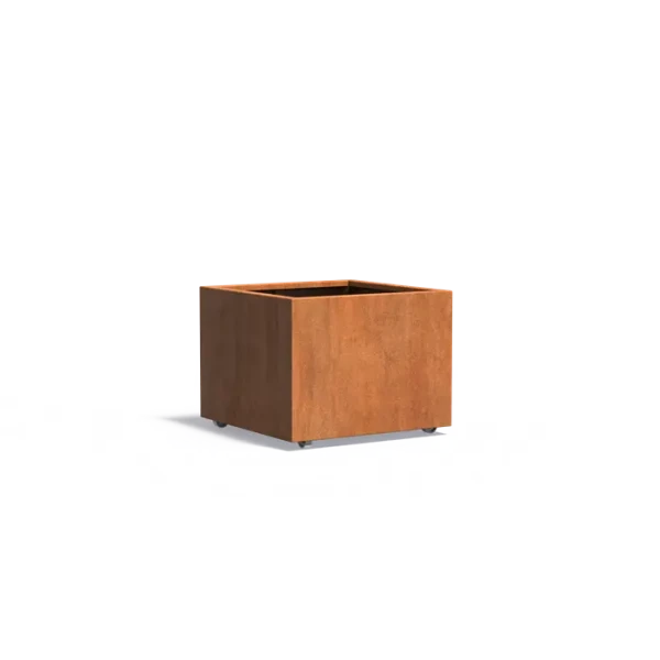 Plantenbak Carrez met wielen cortenstaal 80x80x60 cm
