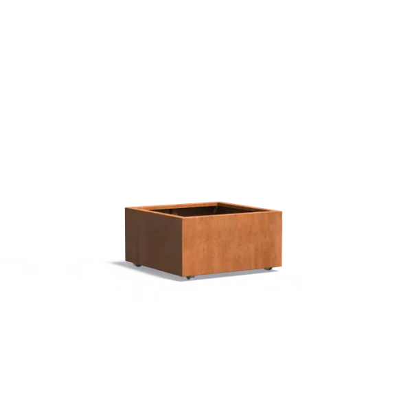 Plantenbak Carrez met wielen cortenstaal 80x80x40 cm