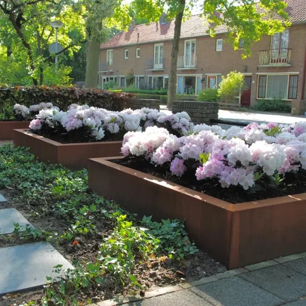 Plantenbak Carrez zonder bodem cortenstaal 140x140x80 cm