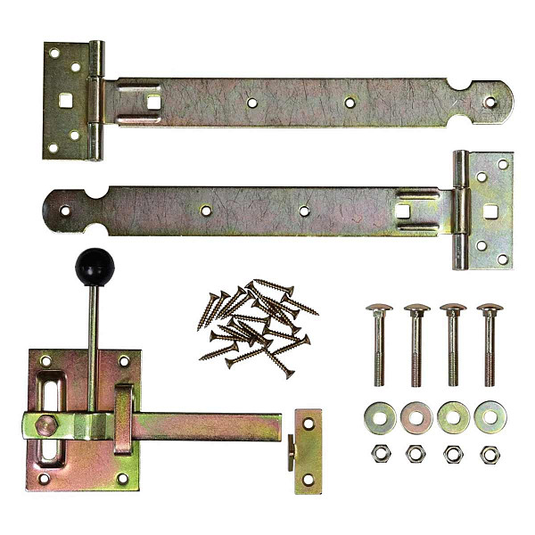 <p>Om je hekwerk netjes te sluiten heeft deze tuinheksluiting verkrijgbaar.<br /><br />Bestaande uit:<br />Tuinheksluiting 100 x 80 geelverzinkt<br />Kruisheng licht model 300mm geelverzinkt<br /><br />Bevestigingsmiddelenset:<br />Slotbout M8 x 60 geelverzinkt<br />Zeskantmoer M8 geelverzinkt<br />Carroseriering M8 x 25 geelverzinkt<br />Spaanplaatschroef 4,0 x 30 vk kk geelverzinkt<br />Spaanplaatschroef 4,5 x 30 vk kk geelverzinkt<br /> </p>