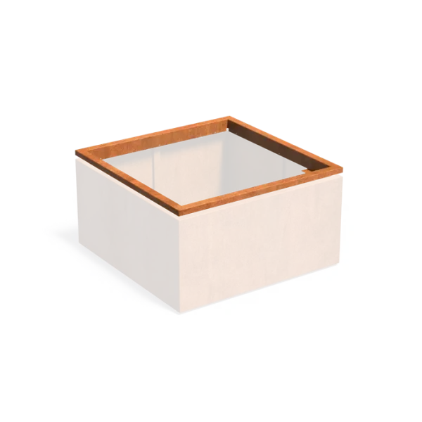 Carrez in-lite Ready cortenstaal opzetrand voor verlichting 120x120x8,9 cm