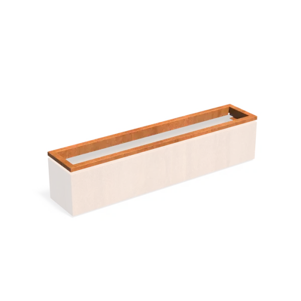 Carrez in-lite Ready cortenstaal opzetrand voor verlichting 200x40x8,9 cm