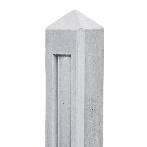 Lage beton T-paal met diamantkop wit/grijs 10x10x145 cm