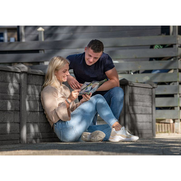 Lage beton eindpaal met diamantkop antraciet gecoat 10x10x145 cm
