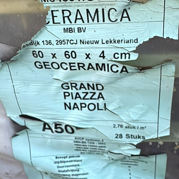 Restpartij Almere: 10.08m2GeoCeramica® 60x60x4 Gr. PIAZZA Napoli