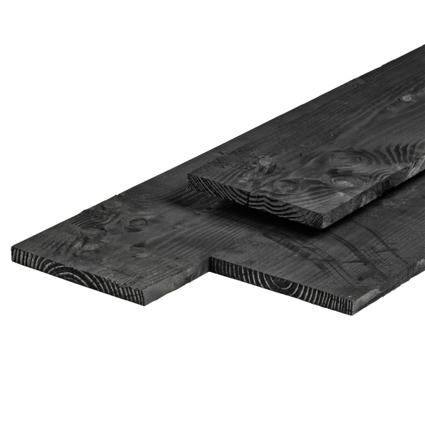 JWOODS Douglas Fijnbezaagde Plank 2,2x20x400 cm, zwart gedompeld