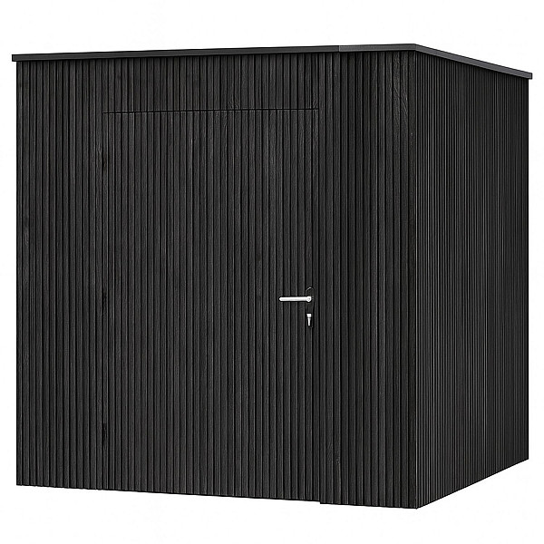 JWOODS Berging 144x144 cm, Geschaafd met verticaal triple rabat zwart