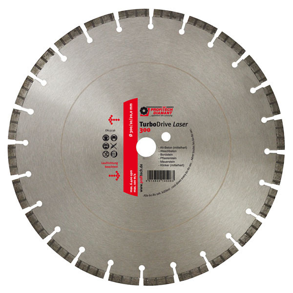 <p>De Turbo Drive Laser is uitgerust met een 14mm segment en 22,23mm asgat. De schijf is geschikt voor o.a. het volgende: * Oud beton (middelhard) * Trottoirband * Metselsteen * Klinkkersteen (middelhard) Te gebruiken met: - Motorzaag - Zaagtafel - Asfaltzaag</p>