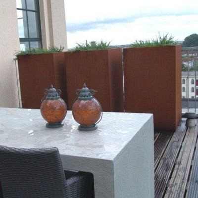 Corten Stalen Bloembak 40x40x100cm (lxbxh)
