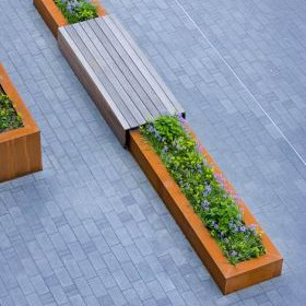 Corten Stalen Bloembak 100x40x40cm (lxbxh)