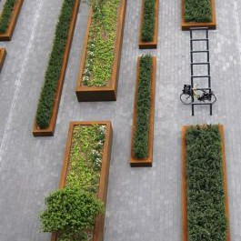Corten Stalen Bloembak 100x40x40cm (lxbxh)