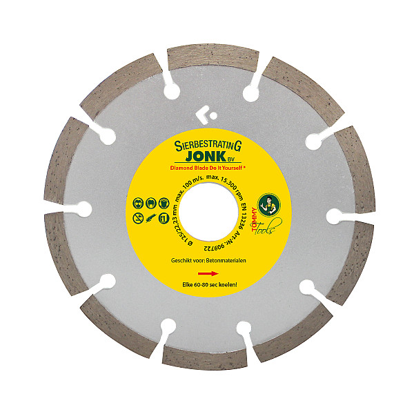 <h2><strong>Diamond Blade Do It Yourself*</strong><br /><br />Universeel voor beton, kalkzandsteen enz.</h2><p>Asgat 22,23 mm<br /><br />Segmenthoogte 7 mm<br /><br />Geschikt voor:</p><ul>	<li>Betonmaterialen</li></ul>