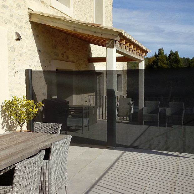 Vita Terrasscherm Zwart 260x201 t/m 250 cm Soltis 92 doek