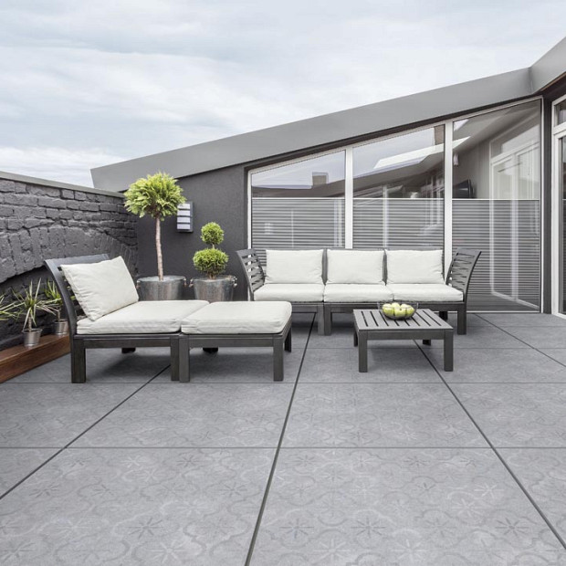 GeoCeramica 80x80x4 cm Impasto Grigio Déco