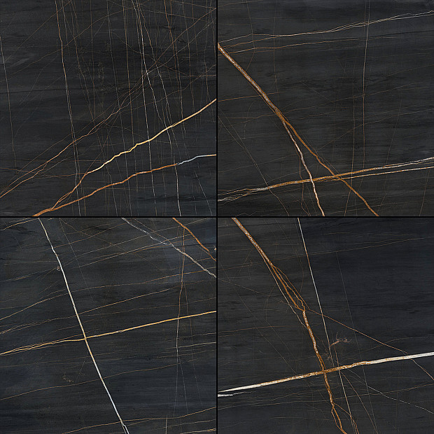 GeoCeramica 60x60x4 cm Marble Saint Laurent Noir