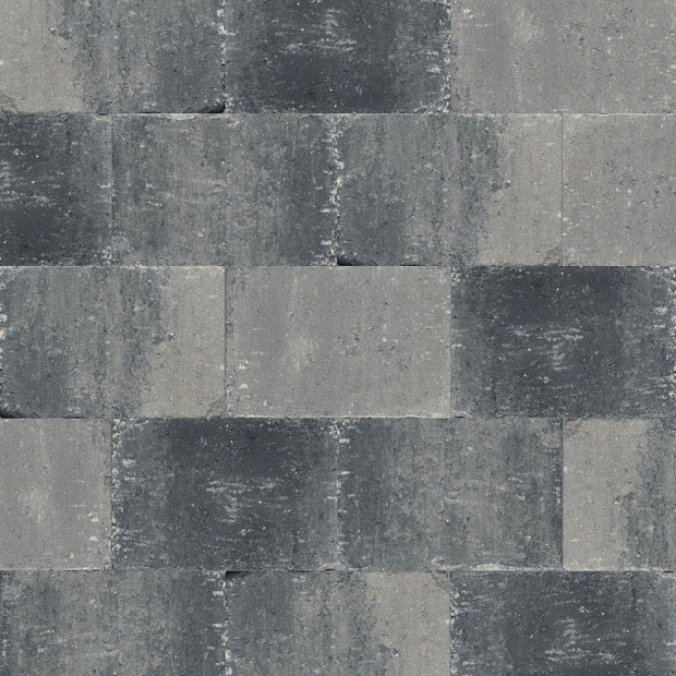 Restpartij Zwanenburg: ca. 8m2 Abbeystones 20x30x6 cm Grijs/Zwart