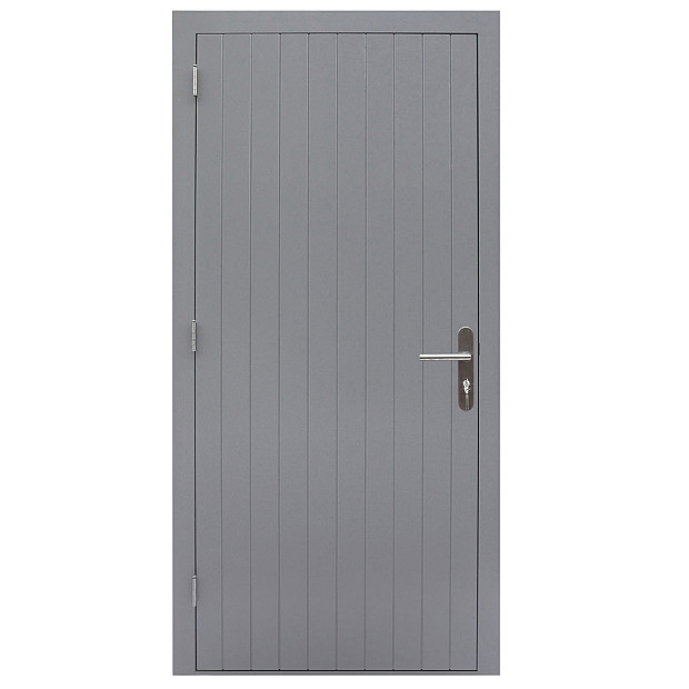Hardhouten enkele dichte deur Prestige, 109 x 21 cm., linksdraaiend, grijs gegrond