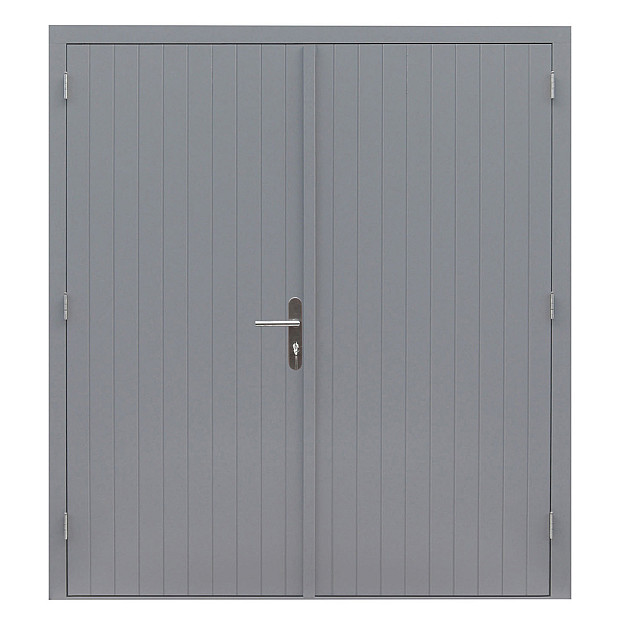 Hardhouten dubbele dichte deur Prestige, 202 x 221 cm., grijs gegrond