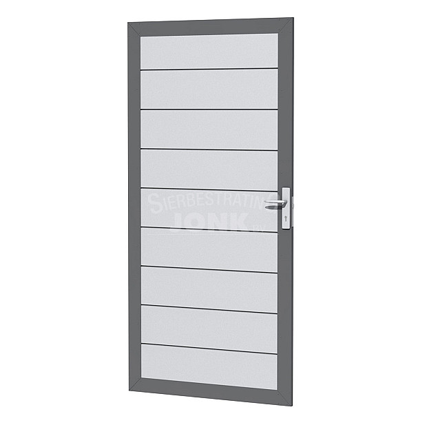 Aluminium deur lichtgrijs 90 x 183 cm.